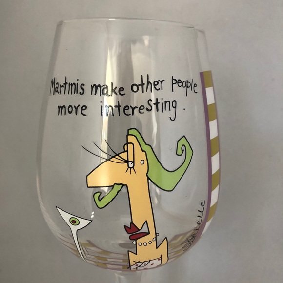 DANIELLE” Painted Wine Glass “Martinis make ...” - Picture 2 of 4